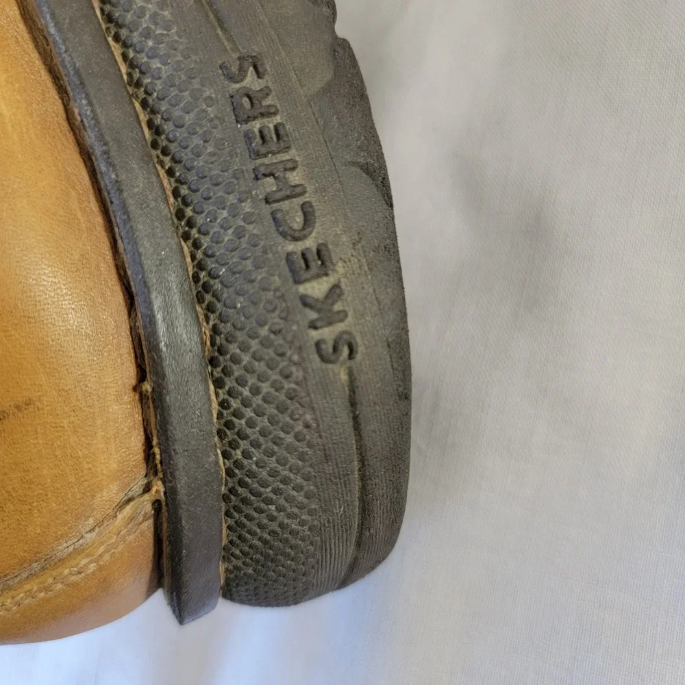 VTG Skechers Y2K Comfort Construction 4037 Tan Leather Casual Oxford Shoes 9.5